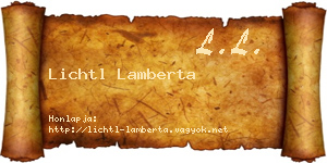 Lichtl Lamberta névjegykártya